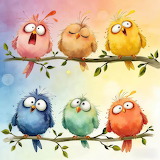 Desenhos de Funny Birds Jigsaw Puzzle para colorir
