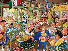Desenhos de Funny Faces – Mexican Restaurant Jigsaw Puzzle para colorir