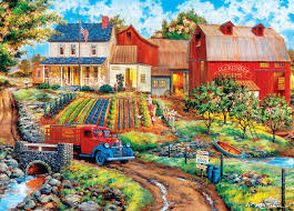 Garden Lakeside Farms Jigsaw Puzzle