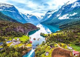Desenhos de Geiranger Fjord Norway Jigsaw Puzzle para colorir