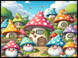 Desenhos de Gnomes Homes Jigsaw Puzzle para colorir
