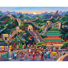 Desenhos de Great Wall of China Art Jigsaw Puzzle para colorir