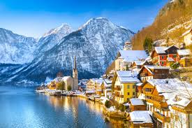 Desenhos de Hallstatt in Winter Jigsaw Puzzle para colorir