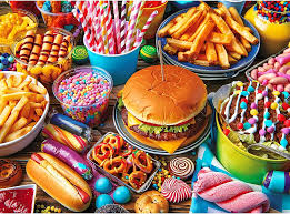 Desenhos de Hamburger and Cakes Jigsaw Puzzle para colorir
