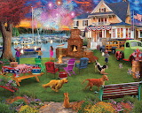 Desenhos de Happy Children 4th of July Jigsaw Puzzle para colorir
