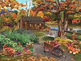 Desenhos de Harvest at the Cabin Jigsaw Puzzle para colorir