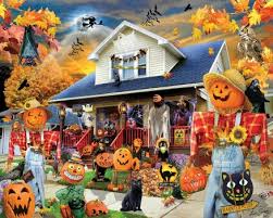 Desenhos de Haunted House Halloween Jigsaw Puzzle 2 para colorir