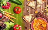 Desenhos de Healthy Food vs Unhealthy Food Jigsaw Puzzle para colorir