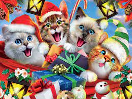Holiday Cats in Hats Selfie Jigsaw Puzzle