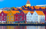 Desenhos de Houses Bergen Norway Jigsaw Puzzle para colorir