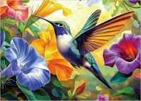 Hummingbird and Flowers Jigsaw Puzzle