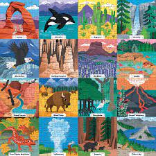 Illustrated Portraits of USA National Parks Jigsaw Puzzle