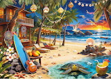Island Beach Sunset Jigsaw Puzzle