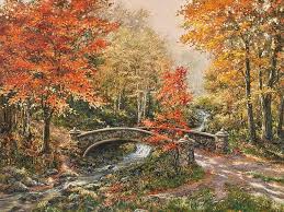 Desenhos de Fall at Small Bridge Jigsaw Puzzle para colorir