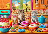Desenhos de Kitchen Kittens and Donuts Jigsaw Puzzle para colorir