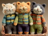 Desenhos de Knitted Kittens Jigsaw Puzzle para colorir