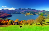 Desenhos de Lake and Hills Landscape Jigsaw Puzzle para colorir