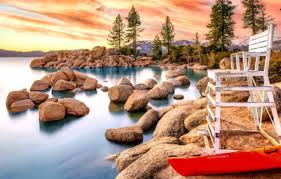Desenhos de Lake Tahoe Sunset Jigsaw Puzzle para colorir