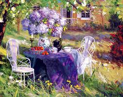 Lilac Tea Party Jigsaw Puzzle