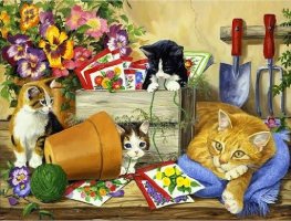 Desenhos de Little Bloomers Cat Jigsaw Puzzle para colorir
