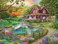 Little Red Cottage Jigsaw Puzzle