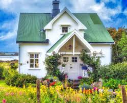 Desenhos de Lofoten Cottage Jigsaw Puzzle para colorir