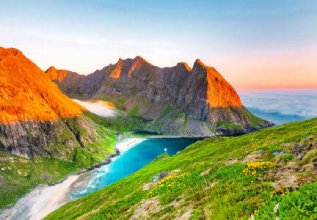 Desenhos de Lofoten Sunset Jigsaw Puzzle para colorir