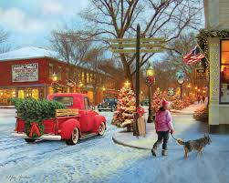 Desenhos de Main Street Christmas Jigsaw Puzzle para colorir
