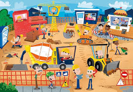 Desenhos de Men at Work Illustration Jigsaw Puzzle para colorir