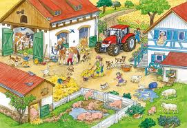 Desenhos de Merry Country Life Jigsaw Puzzle para colorir