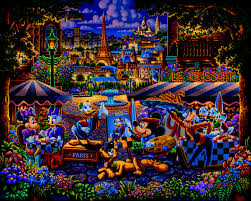 Desenhos de Mickey and Friends Painting in Paris Jigsaw Puzzle para colorir