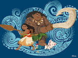 Desenhos de Moana and Maui Disney Jigsaw Puzzle para colorir