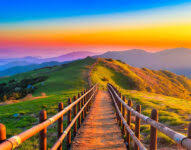 Desenhos de Mount Sobaek Sunset Jigsaw Puzzle para colorir