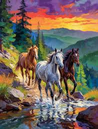 Mountain Horse Landscape Jigsaw Puzzle