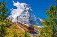 Mountain Train in front of Matterhorn Peak Jigsaw Puzzle