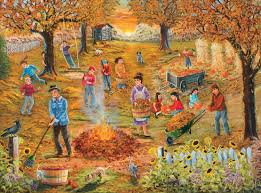 Neighborhood Autumn Cleanup Jigsaw Puzzle