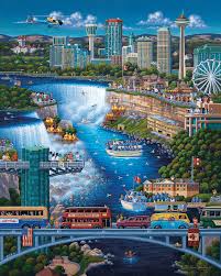 Desenhos de Niagara Falls – Dowdle Puzzles Jigsaw para colorir