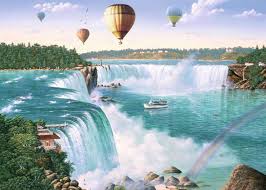 Desenhos de Niagara Falls Painting Jigsaw Puzzle para colorir