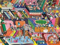 Desenhos de Novel Neighborhood – Books Artwork Jigsaw Puzzle para colorir