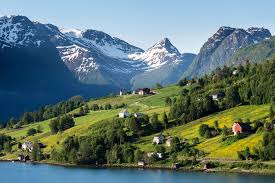 Desenhos de Olden Norway Mountains Coast Jigsaw Puzzle para colorir