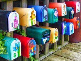 Desenhos de Painted Mailboxes Jigsaw Puzzle para colorir