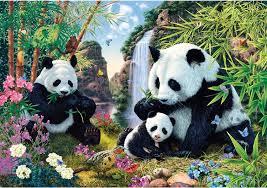 Desenhos de Panda Valley Jigsaw Puzzle para colorir