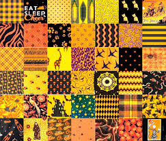 Patchwork Orange and Black Jigsaw Puzzle