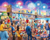 Desenhos de Patriotic 4th of July Fireworks Jigsaw Puzzle para colorir