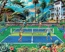 Desenhos de Pickleball Paradise Jigsaw Puzzle para colorir