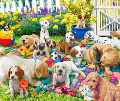 Playful Pups on Parade Jigsaw Puzzle