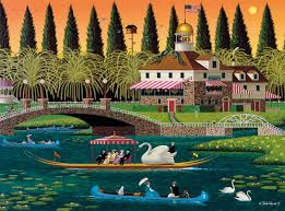 Desenhos de Pleasant Sunday – Charles Wysocki Puzzles Jigsaw para colorir