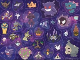 Desenhos de Pokemon Ghost Type Jigsaw Puzzle para colorir