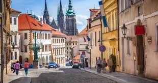 Desenhos de Prague Castle Street, Czech Republic Jigsaw Puzzle para colorir
