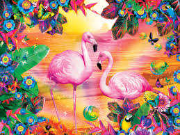 Desenhos de Pretty Flamingo in Pink Jigsaw Puzzle para colorir